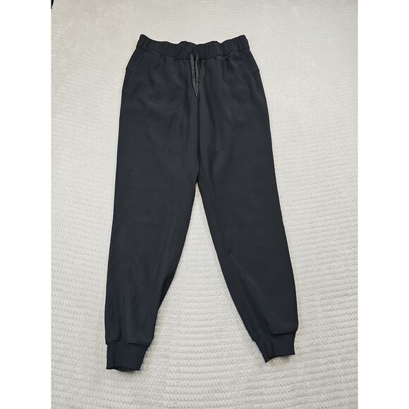 Lululemon Pants Womens 8 On The Fly Jogger Black Pockets Drawstring Active - Picture 1 of 6